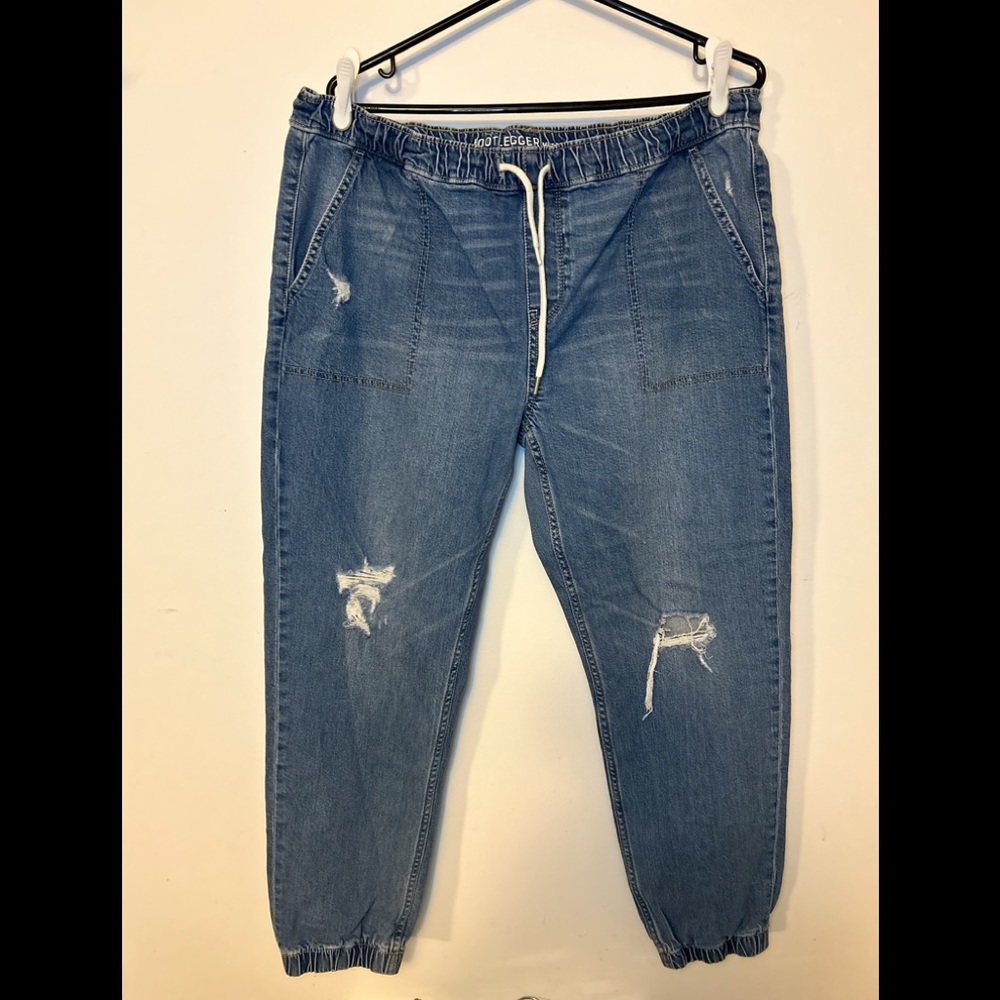 GUC Bootlegger Smart Denim Joggers, Size XL, Medium Blue.